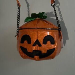 Mad Engine smooth sparkle orange jack-o’-lantern pumpkin bag NEW Halloween viral